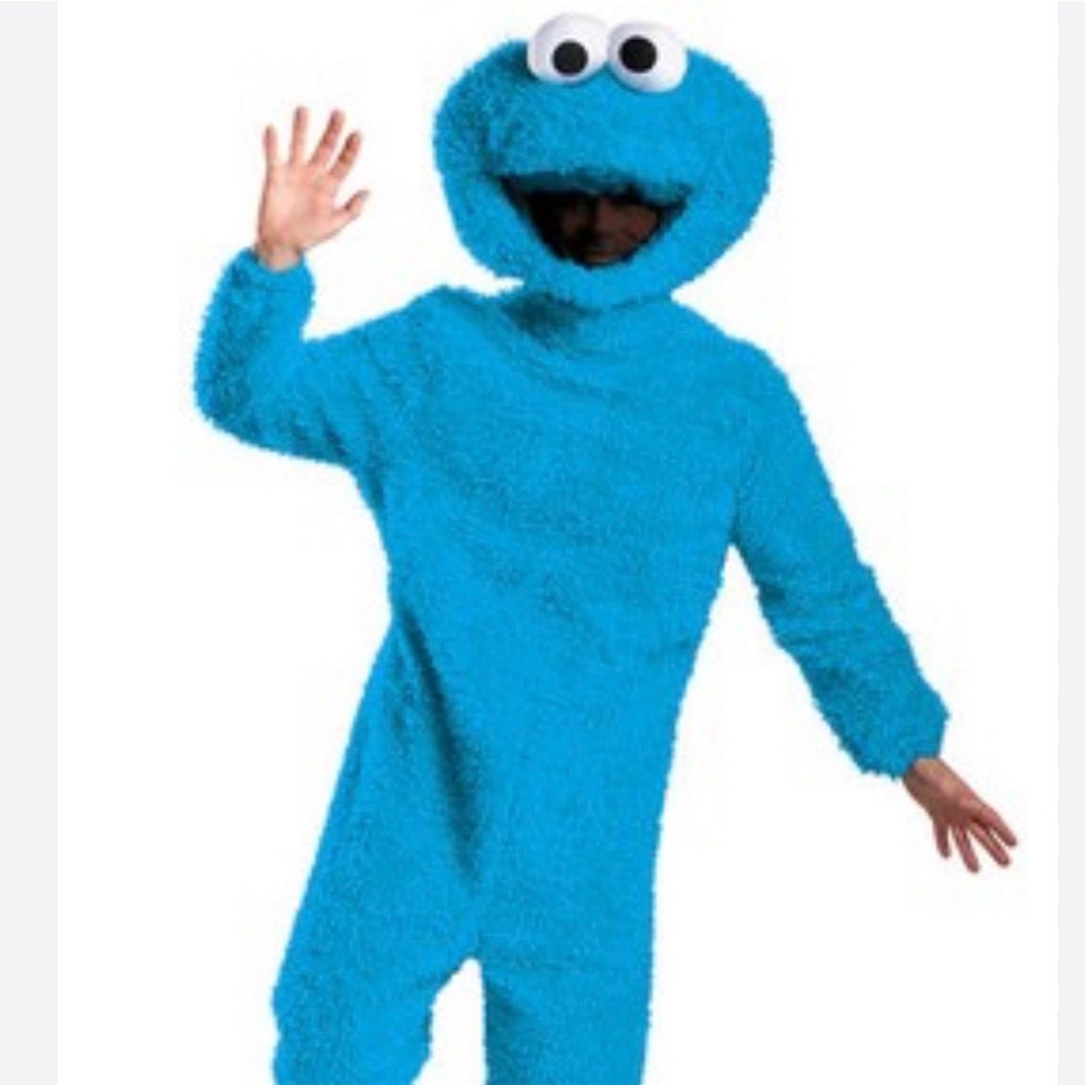 Sesame Street Cookie Monster Costume Full Plush XXL Adult Well Made mask one